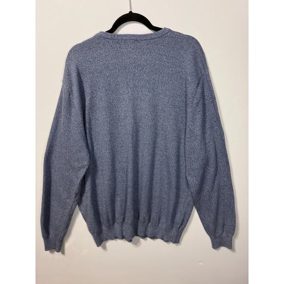 L.L Bean Sweater V Neck Long Sleeve Cotton Blue Relaxed Fit Men's Size XXL - Picture 7 of 8